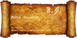 Máté Jozafát névjegykártya